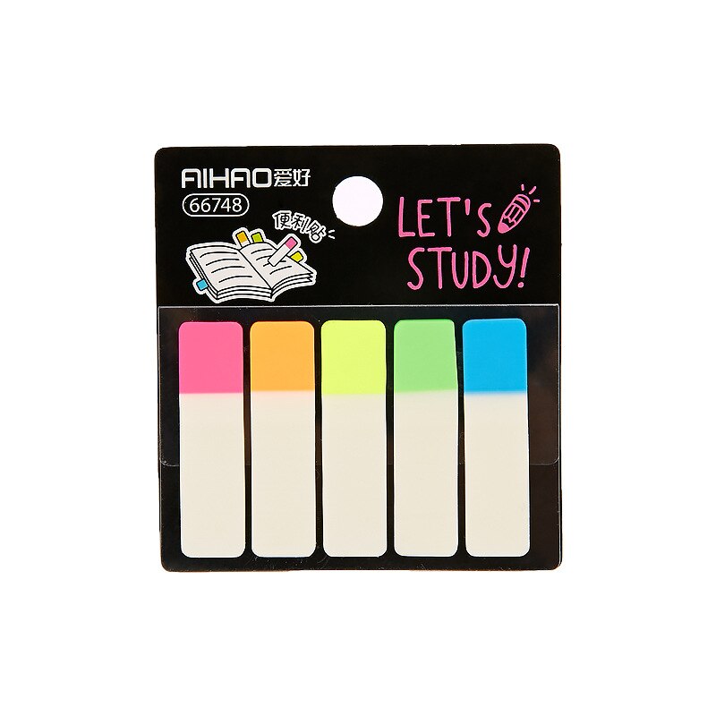 Transparent Fluorescent Index Planner Stickers Classification Index Stickers BookMarker Memo Pad Self-Stick Notes: 66748