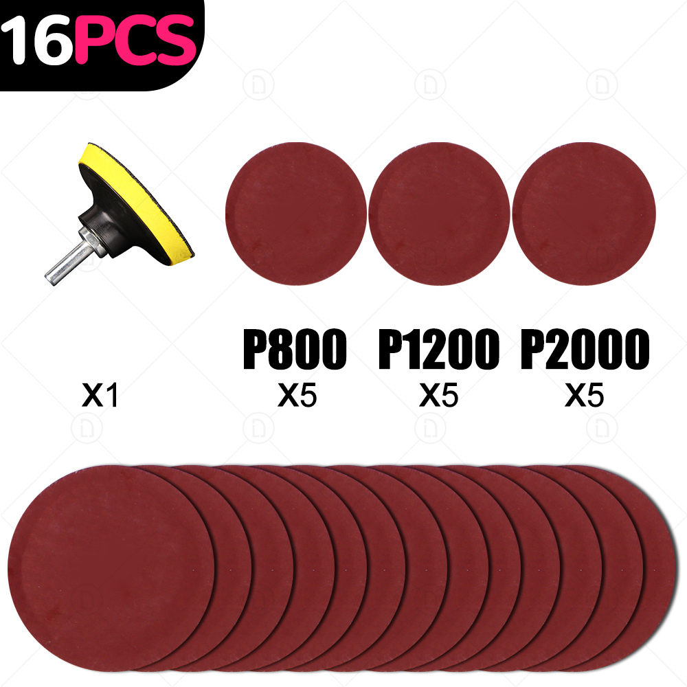 Almohadilla de discos de lijado de 2 y 3 pulgadas, rueda de pulido abrasivo, juego de papel de lija de madera, reparación de faros de coche, Kit de papel de lija de restauración de pulido