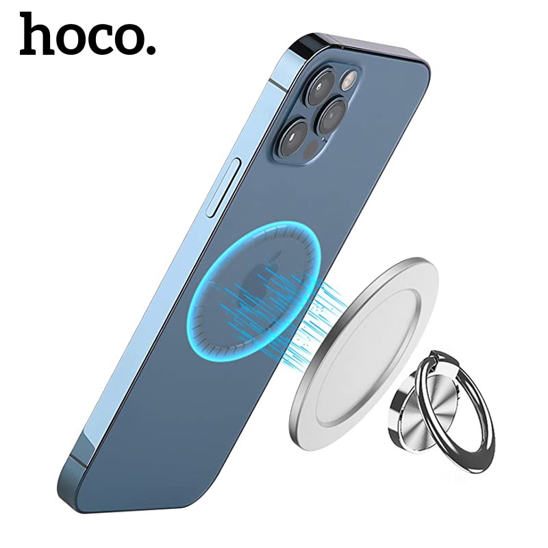 Hoco Verwisselbare Magnetische Metalen Base Houder Voor Iphone 12 Pro Max Portable Socket Sticker Telefoon Ring Houder Magneet Grip Voor 12Mini