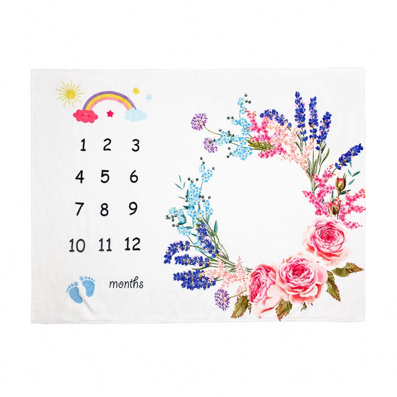 Infantile bébé flanelle couverture Photo photographie Prop couvertures toile de fond calendrier bébé garçon fille photographie accessoires: Wreath