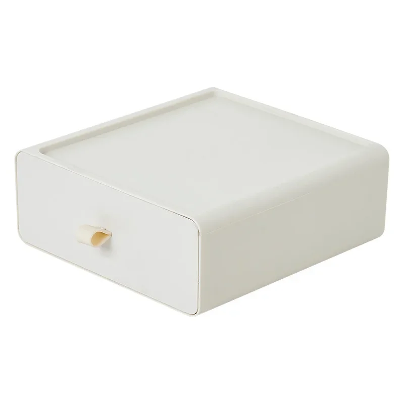 Cajón de escritorio apilable, caja de almacenamiento con asa, gran capacidad, organizador de artículos diversos, almacenamiento para el hogar: Naranja