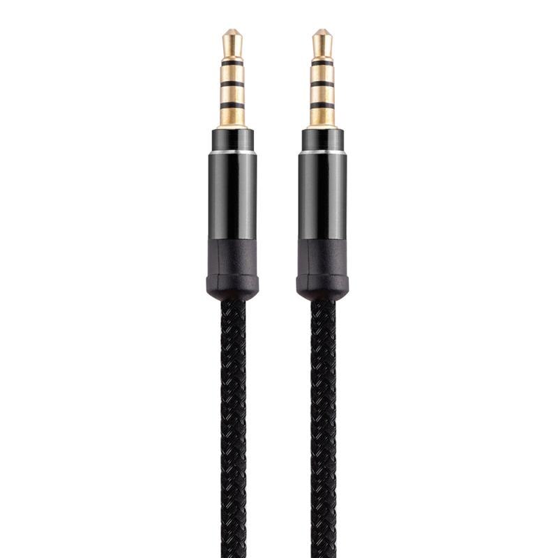 Voor Iphone Hoofdtelefoon Car Audio Kabel 3.5Mm Auto Aux Koord Nylon Male Naar Mannelijke Auto Jack Aux Kabel 3.5mm Auto Product Auto Accessoires: black