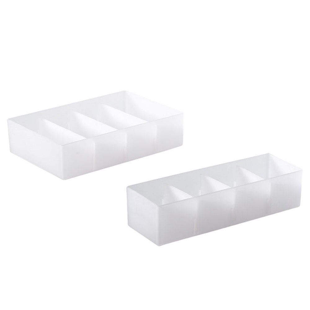 2pcs Desk Drawer Organizer Trays Compartment Storage Box Make-up Organizer