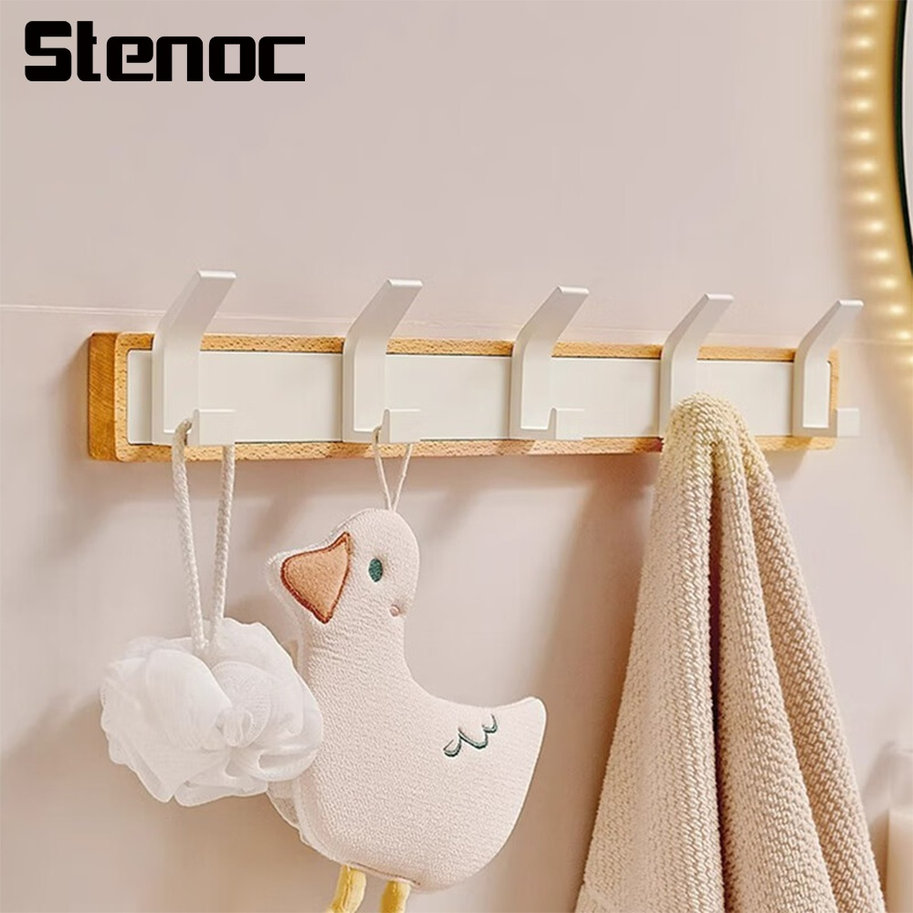 Percheros de pared de madera para dormitorio, vestíbulo de entrada, perchas de almacenamiento de ropa, gancho multiusos, organizador de ropa para chal, almacenamiento para el hogar