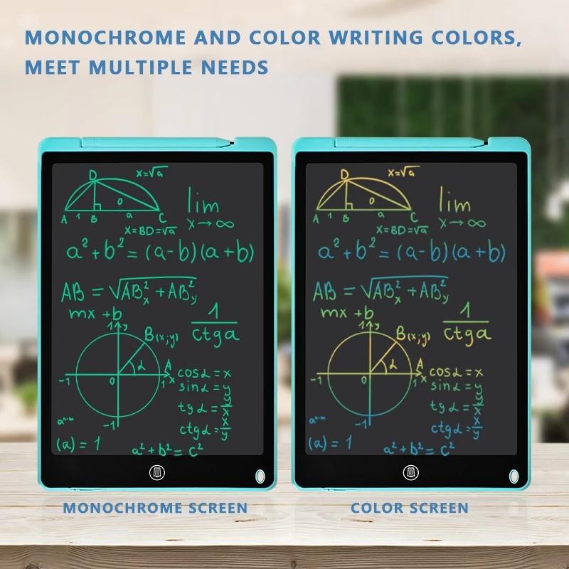 Tablette LCD pour écriture et dessin électronique, ardoise numérique et colorée, pour enfants et adultes, protège les yeux, 12 pouces