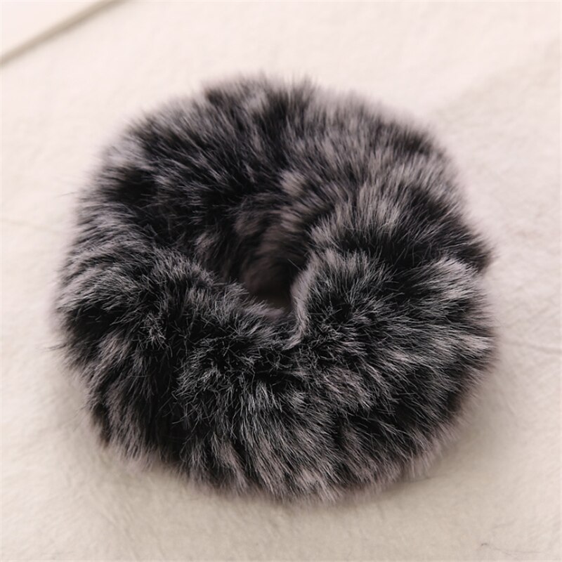 1Stck Winter Faux Pelz Kaninchen Haar Scrunchie Weiche Elastische Haar Bands Frauen Nette Pferdeschwanz Halfter Haar Zubehör: 9