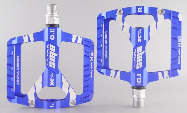 Sms cykelpedaler aluminiumslegering gevind forseglede lejer mtb pedal landevejscykling ridecykelpedaler: Blå