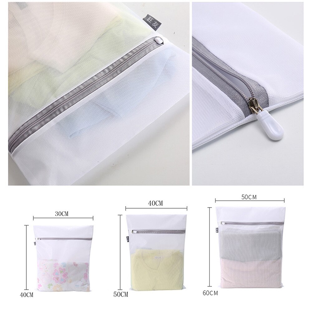 Zipper Closure Portable Protection Thick For Clothes Home Laundry Travel Cleaning Fine Mesh Washing Bag