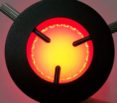 C-C-D Visual Light Source Metal 30mm Inner Diameter Ring Adjustable LED Light Source Monocular Microscope Ring Light Source 0-5w: red