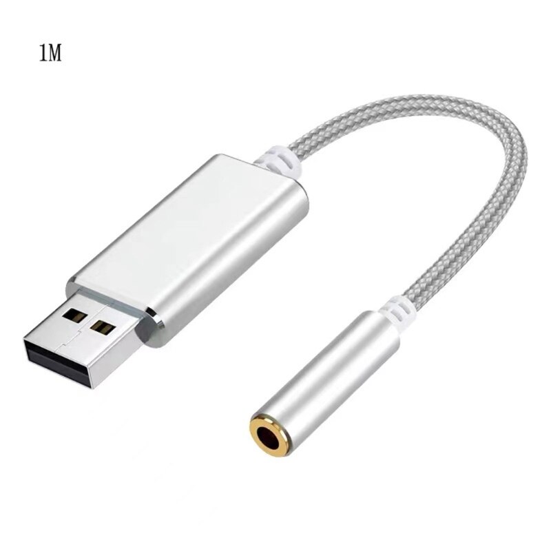 0.2m/1m 2In1 USB to 3.5mm Audio Cable USB Computer AUX Headphone Adapter Cable for App-le Be-ats Earphones