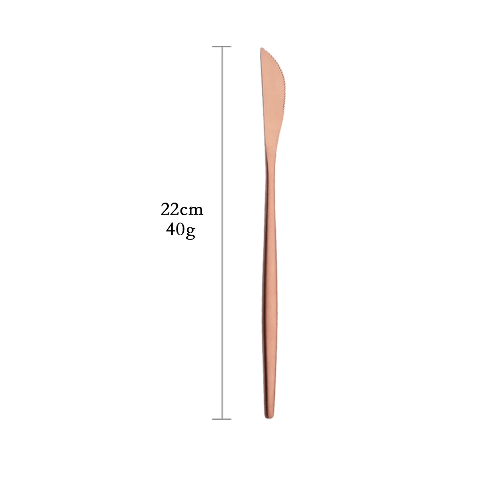 Tableware Matte Rose Gold Cutlery Set Stainless Steel Luxury Dinnerware Home Flatware Dessert Fork Tea Spoon Knife Kitchen Set: Dinner Knife