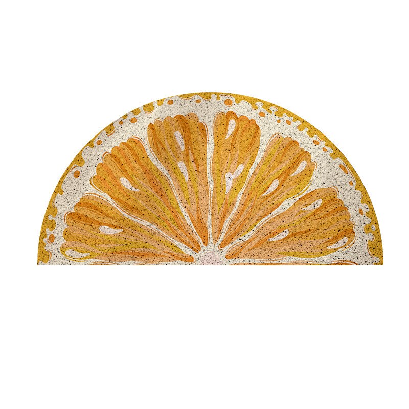 Paillasson d'entrée en PVC 3D imprimé citron, tapis de porte anti-poussière, intérieur et extérieur, pour cuisine, antidérapant, pour sol de bain