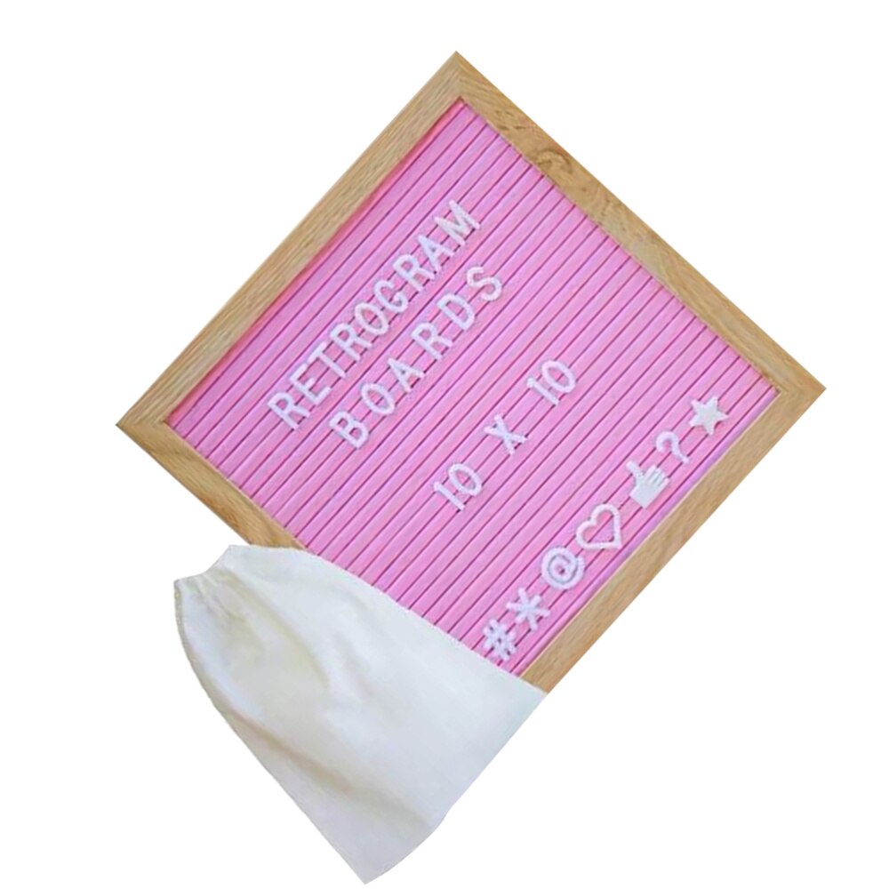 Funny Felt Letter Board Set Message Decor Felt Cloth Blackboard Oak Wood Board for Home Child Kid