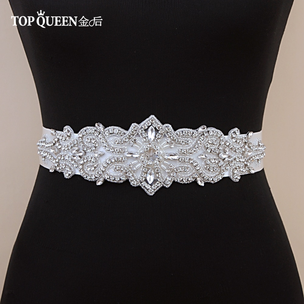 TOPQUEEN S26 Luxus Strass Hochzeit Kleider Gürtel Frauen Kristall Gürtel für Braut Hochzeit Bund Jewel Gürtel Braut Schärpen