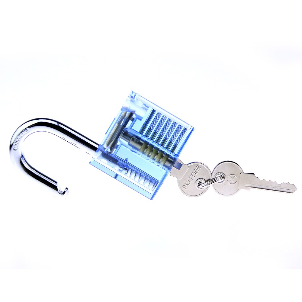 Kit de herramientas de cerrajero 3 en 1 Juego de cerradura transparente azul, 5 uds herramientas de llave de cerrajero, 10 Uds cerrajero herramientas para extracción de llaves rotas