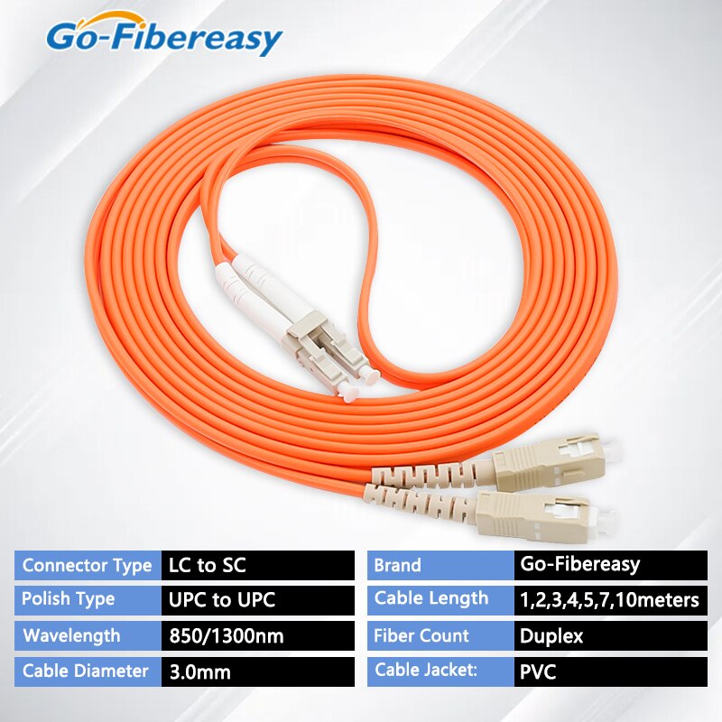 Fiber Optic Kabel LC UPC zu SC UPC Multimode-duplex-glasfaser Patchkabel 3,0mm 1m,3m,5m,10m,15m... Faser Optische Schalter Kabel