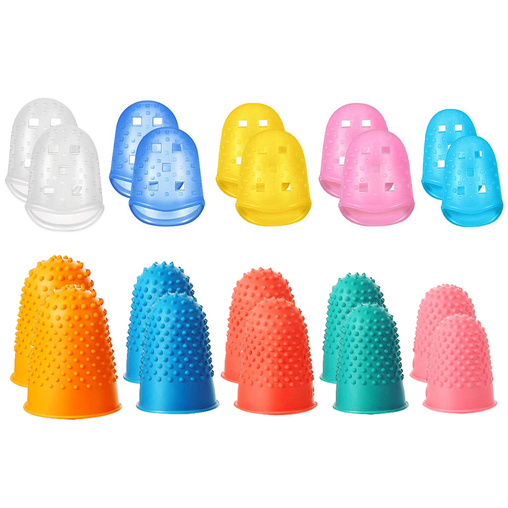 5/10 pz ditale in gomma per cucire protezione per le dita in Silicone ferri da maglia fatti a mano trapuntatura accessori artigianali strumenti di cucito fai da te
