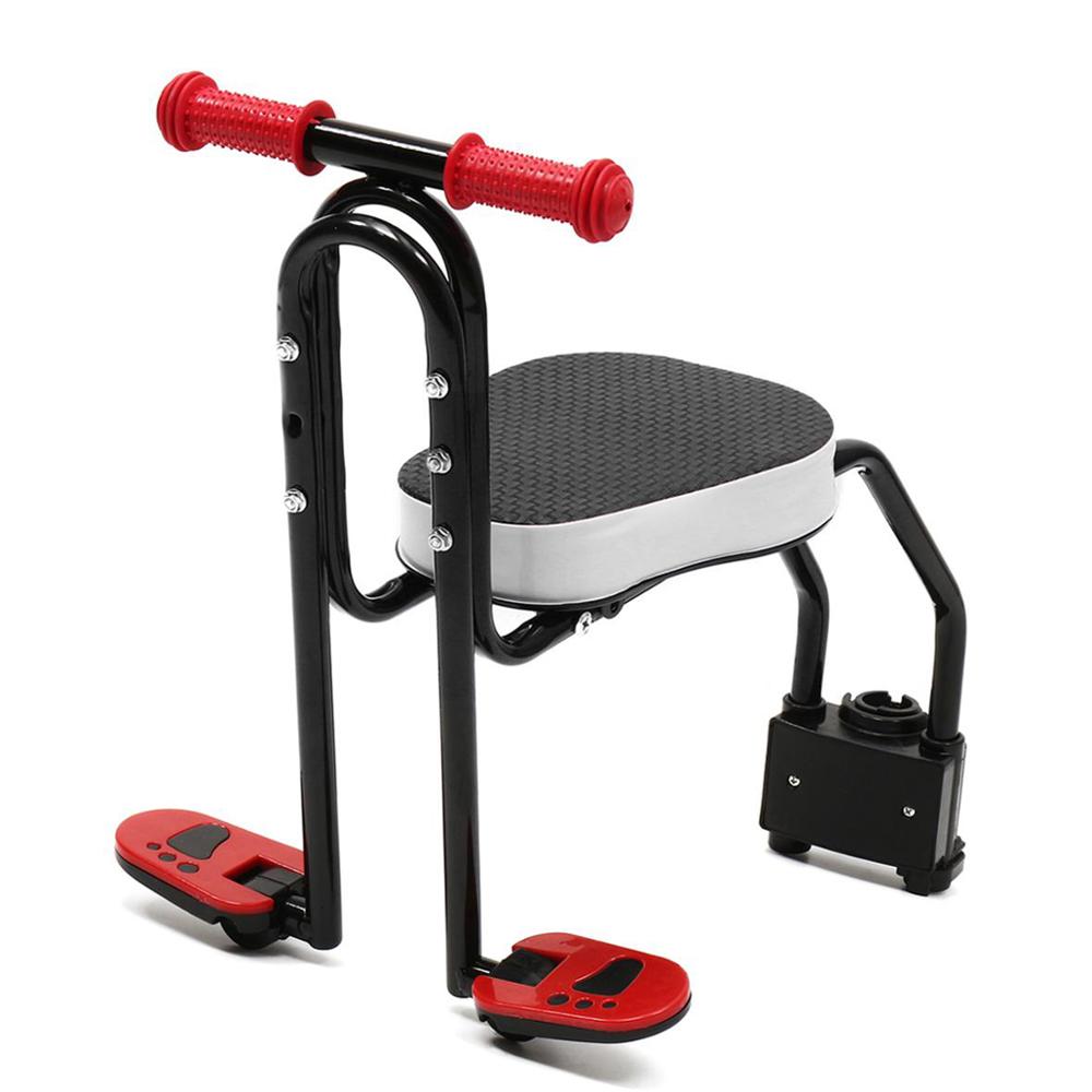 COEWSKE Front Mount Child Bike Seat Kids Bike Seat Foldable Child Bike Seat with Armrest and Pedal for Kids 3-6 Years Old