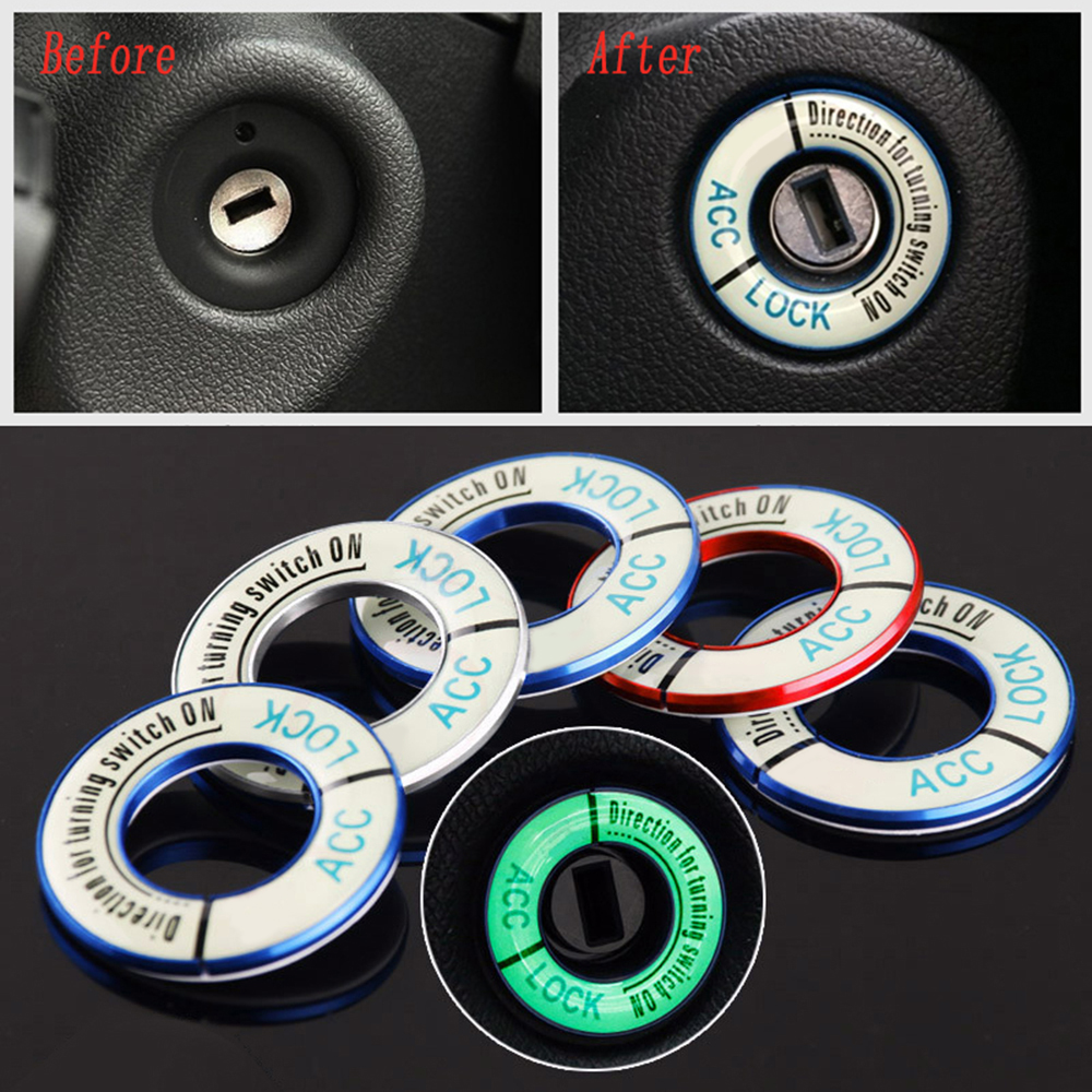 Auto Zündung Schlüssel See trimmen Abdeckung Dekorative Leucht Ring Aufkleber Für Citroen C-elyse C3 C4 C5 Schlüsselloch Zubehör Auto-Styling