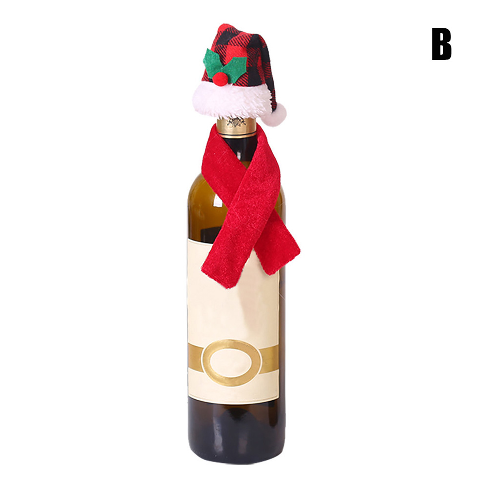 Christmas Wine Bottle Cover US Nordic Winter Xmas Champagne Bottle Clothes Cartoon Home Party Decoration Supplies: 2