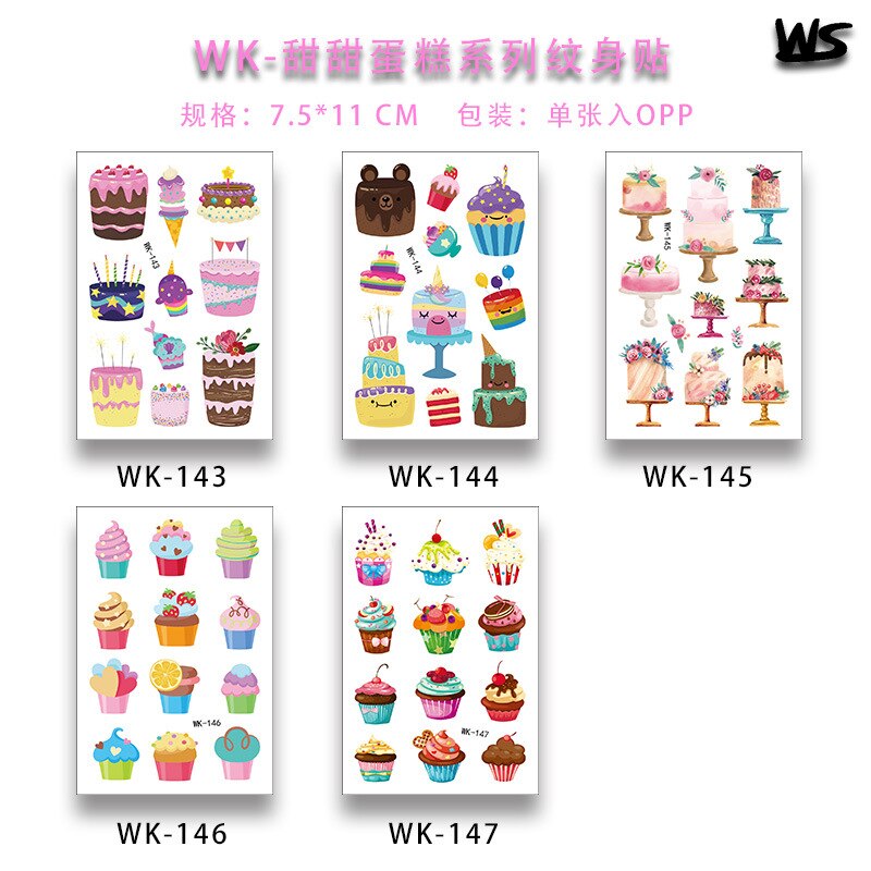 Neue Original Karikatur backen kuchen serie von freundlicher Tätowierungen Nachtisch umweltschutz zu setzen nach Tätowierungen