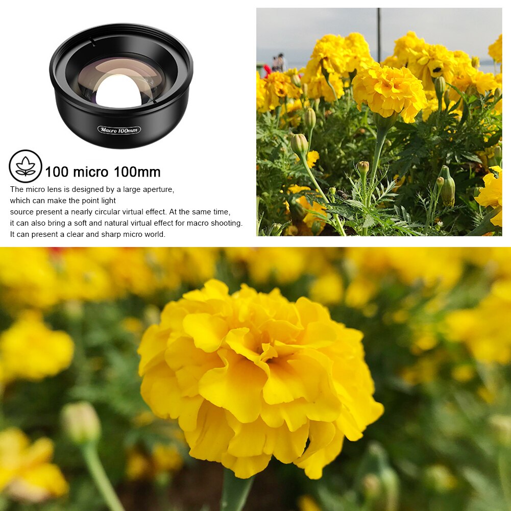 Outdoor Photography Universal External Macro Wide Angle With Clip Phone Camera Lens Kit Easy Install Removable Optical Glass HD