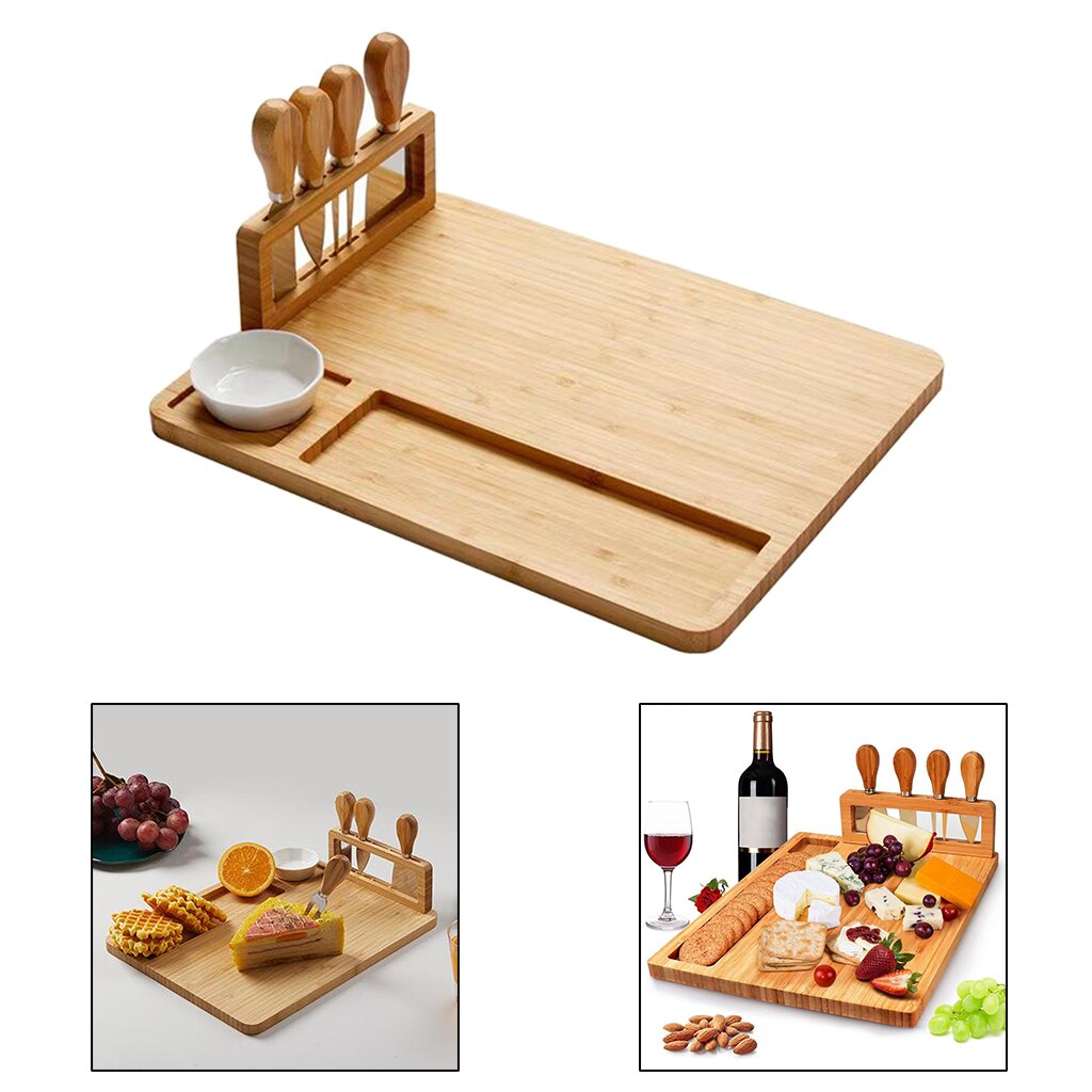 Wooden Cheese Board Set Platter Serving Meat Board for Kitchen Accs: style 2