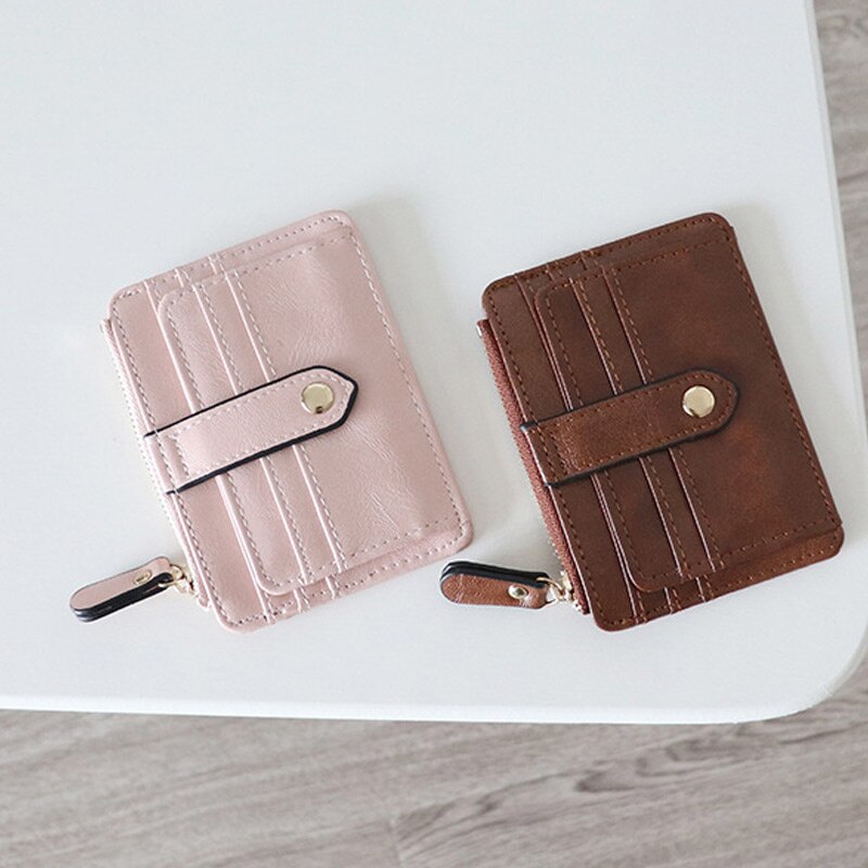 Simple Women Purse PU Leather Zipper Coin Pouch Short Wallet Casual Card Holder Billfold K2