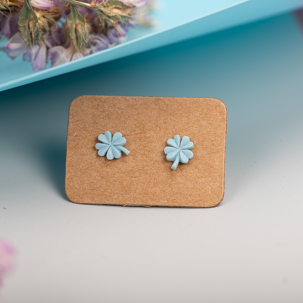 Bos Element Multicolor Kleine Klavertje Vier Keramische Oorbellen Prachtige Porseleinen Accessoires # LY217: Imitation Rhodium Plated