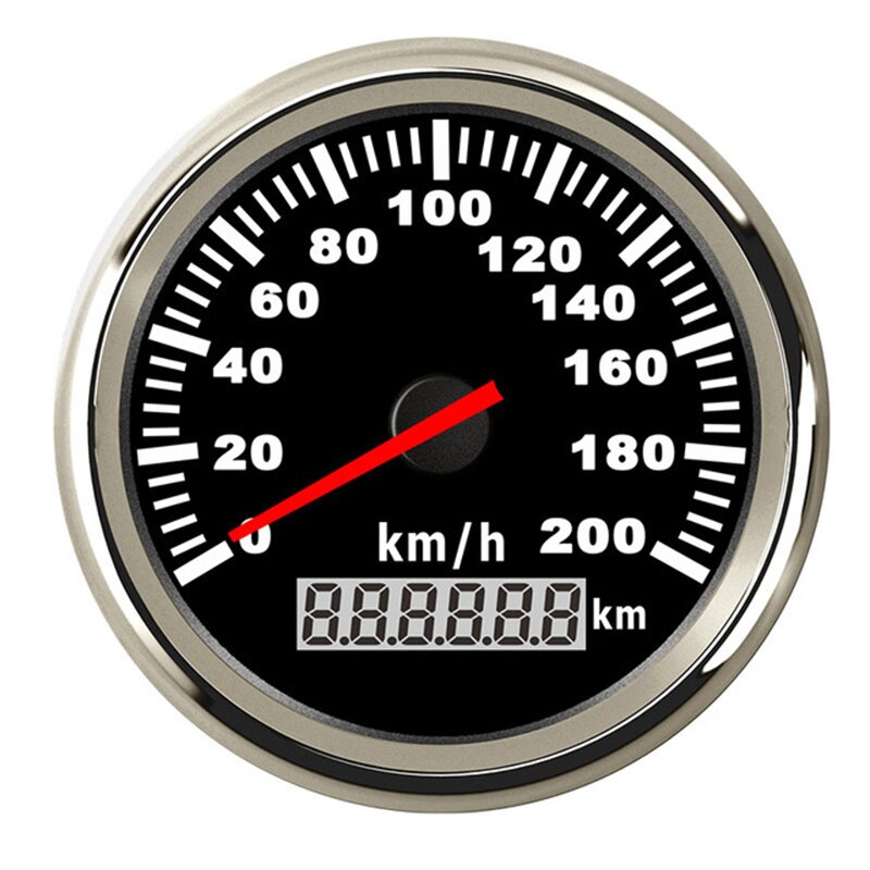 85mm Universal Speedometer Gauge 200 km/h For Marine Boat Car Speed meter Gauge With Red Backlight