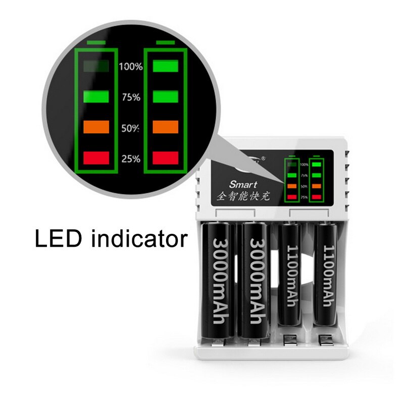 8 Slots Lcd Display Usb Charger For Aa Aaa Sc C D Size Rechargeable Battery 1.2V -Mh -Cd Quick Charger