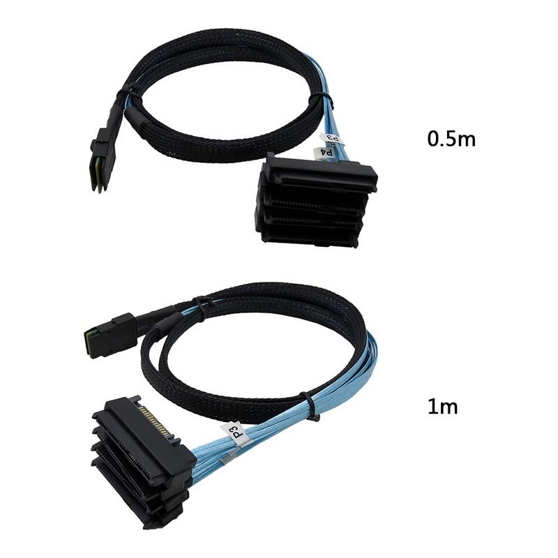 Mini 4 sas hårddiskar 36- stift sff -8087 to 4 sas 29- stift sff -8482 kabelkontakter med 15 stift sata strömkontakt controller