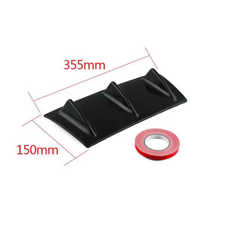 Shark Style Universal Rear Bumper ABS Lip Diffuser Fin Universal Use Car Automobile Accessories Parts Small/Medium/Large: S