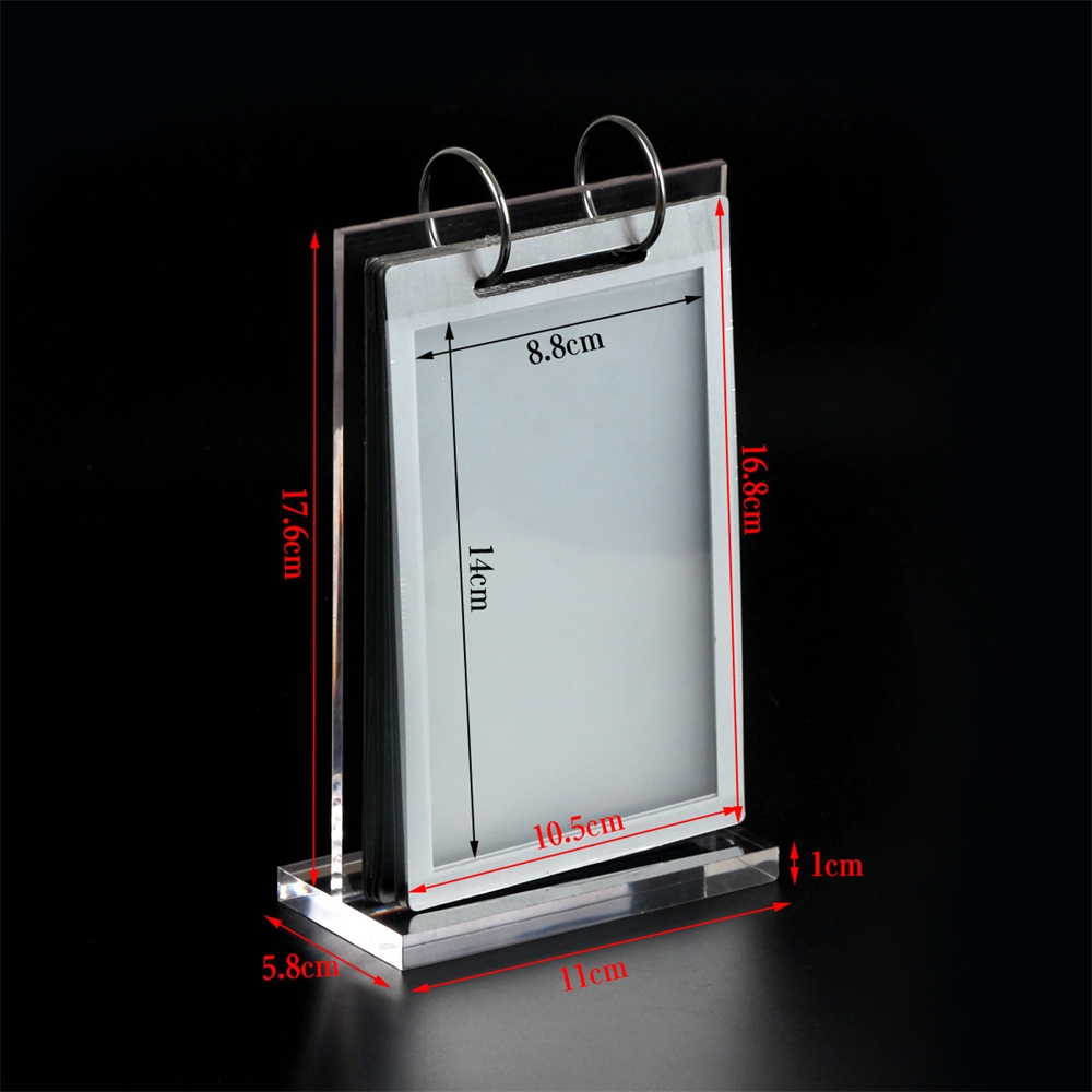 Acrylic Flip Page Cover Double-sided Loose-leaf Poster Frame Display Stand Calendar Menu Stand Desk Sign Price Tag Display Rack
