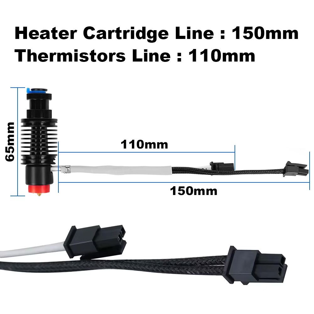 Kit de extrusión de calefacción de cerámica E3D Revo, termistor 104NT, calentador de calentamiento rápido, Kit Hotend de núcleo para impresora 3D E3d V6 Voron End