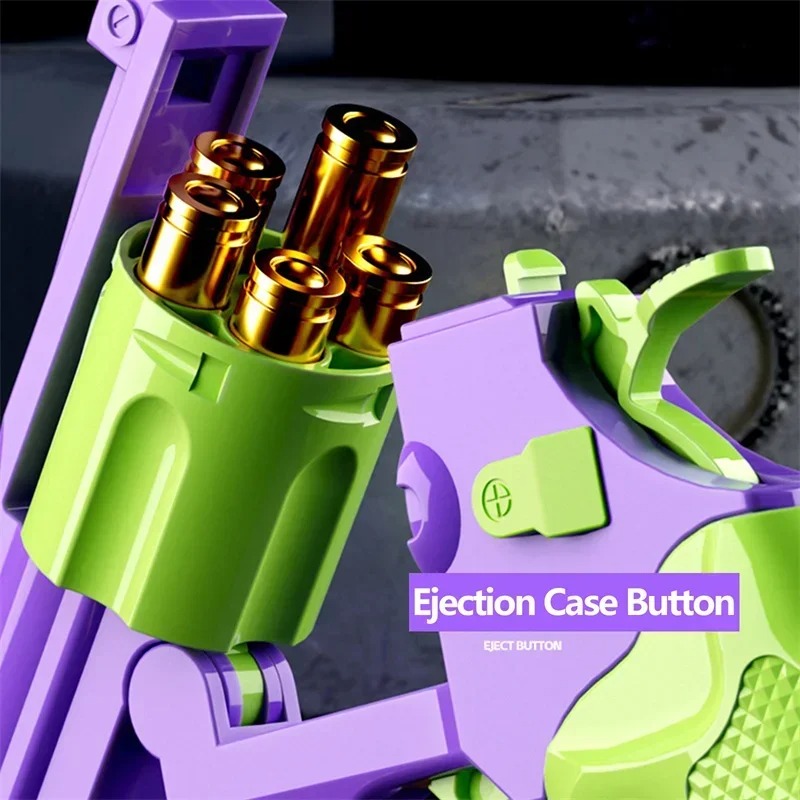 Pistola da deserto con decompressione automatica Espulsione continua a guscio Pistola giocattolo con revólver sospeso vuoto