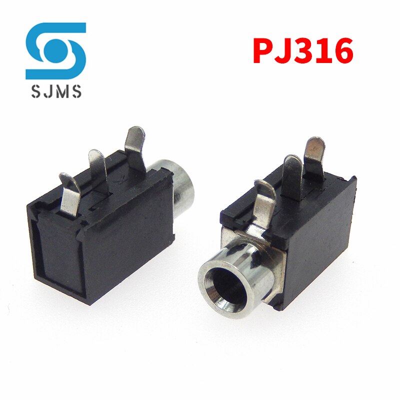 PJ-306 PJ-307 PJ-316 PJ-318 PJ-319 PJ-324 PJ-324M PJ-325 3.5mm Headphone Female Jack Socket Audio Connector DIP PCB Mount: PJ316 / 10pcs