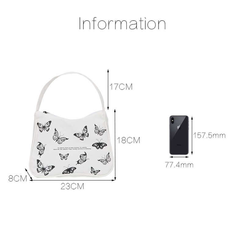 årgang sommerfugl kvinner håndvesker lerret damer skulderveske jenter underarm uteligger kvinnelig armhule håndveske bolso mujer
