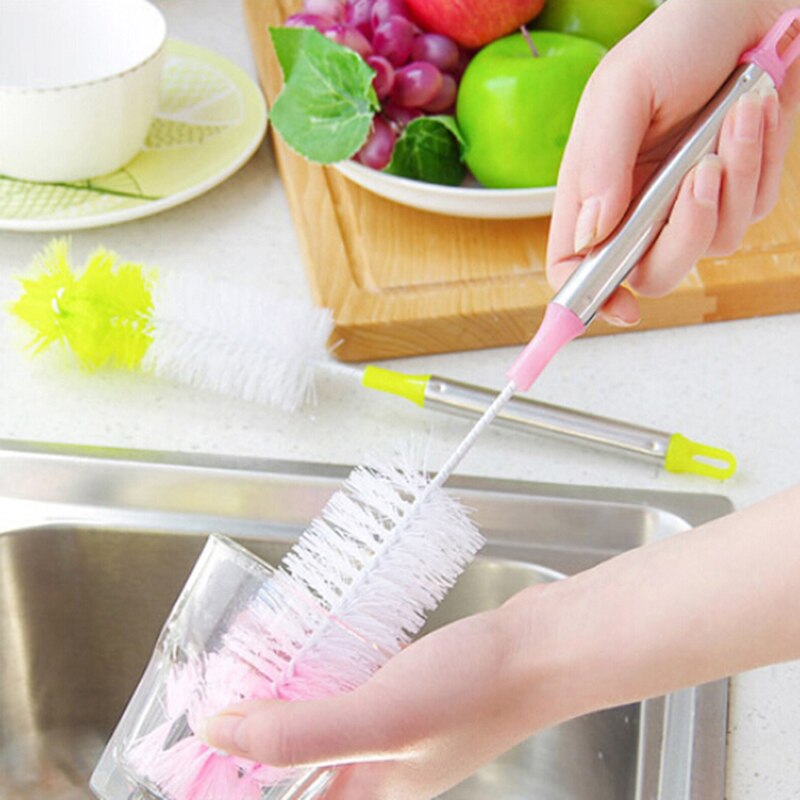 Garrafa copo escova de limpeza punho longo dobrável esfregando ferramentas de cozinha