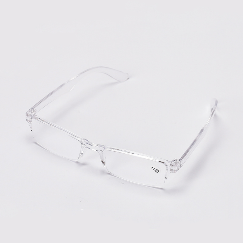 Ultralight Transparent Frame Reading Glasses Portable Patchwork Presbyopia Eyeglasses Diopter +1.0 To +4.0: WHITE / +150