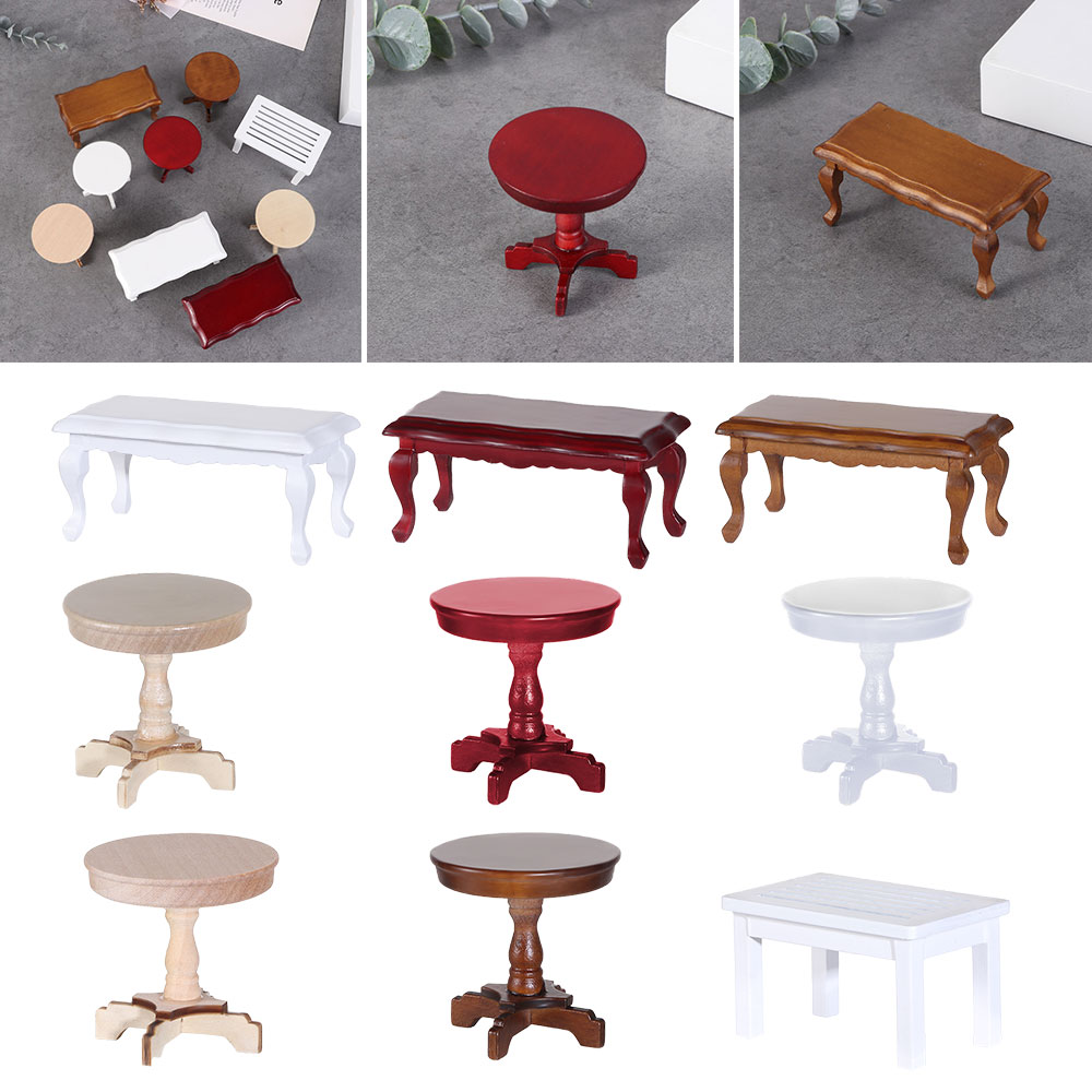 1/12 Puppenhaus Mini Holz Couch tisch Wohnzimmer Miniatur Simulation Tisch Möbel Spielzeug Puppenhaus Dekoration Zubehör
