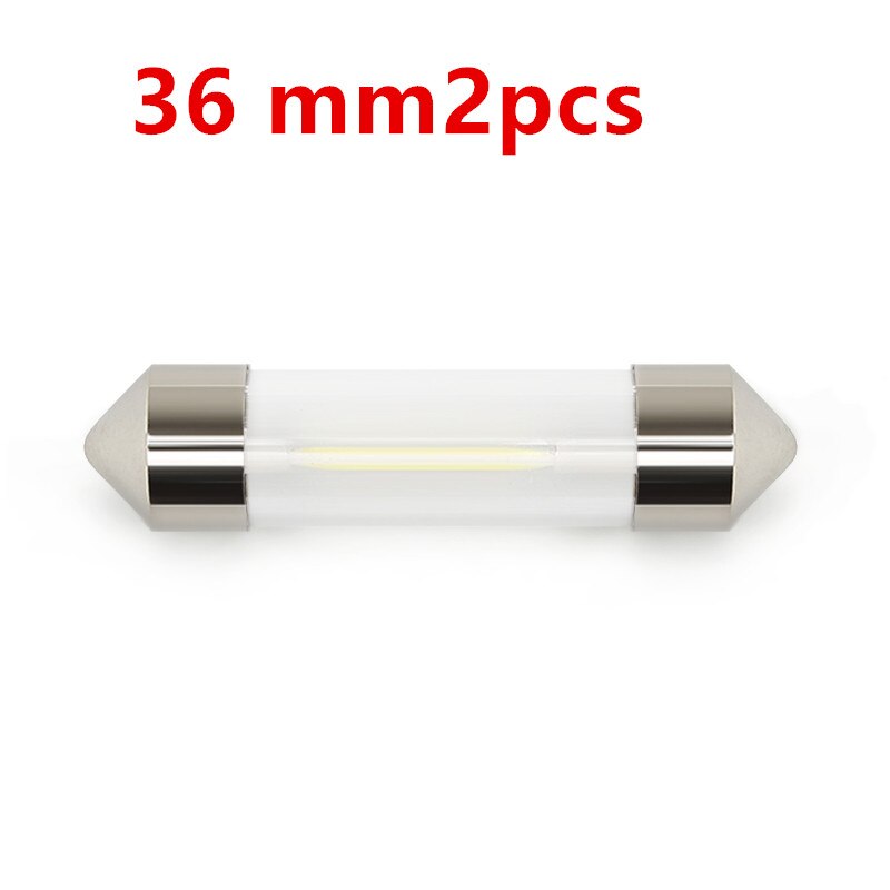 2pcs Car Led C5W 31mm 36mm 39mm 41mm Cob Glass Car Interior Car Light Trailer Light Reading Dome Door Bulb 12v DC White: 36 mm2pcs