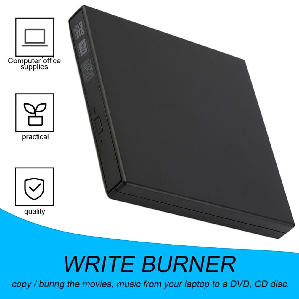 USB 2.0 External CD+-RW DVD+-RW DVD-RAM Burner Drive Writer For Laptop PC Newest black