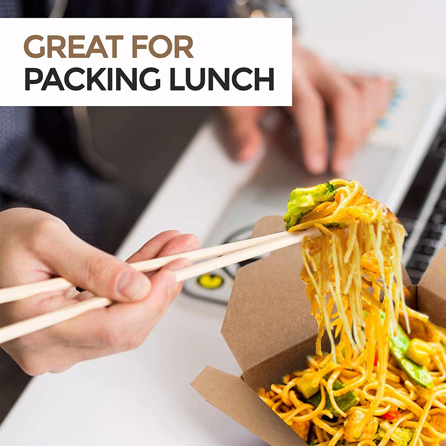 Nehmen Boxen Container Papier Mikrowellen Karton Lunchbox Einweg Kraft Braun zu Gehen Kasten Einweg 67,5 Unzen (25 Pack)