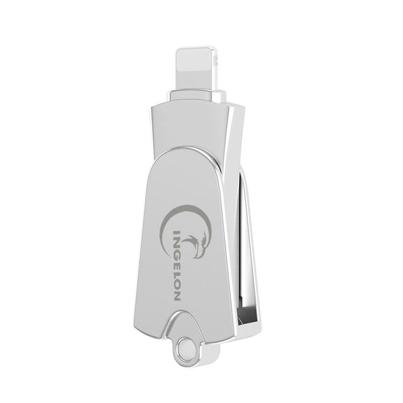 Ingelon – lecteur de carte mémoire Micro SD en métal, 2 en 1, pivotant, pour iPhone X/8/7/7 Plus/6/6s/5/SE/ipad: R005-swivel