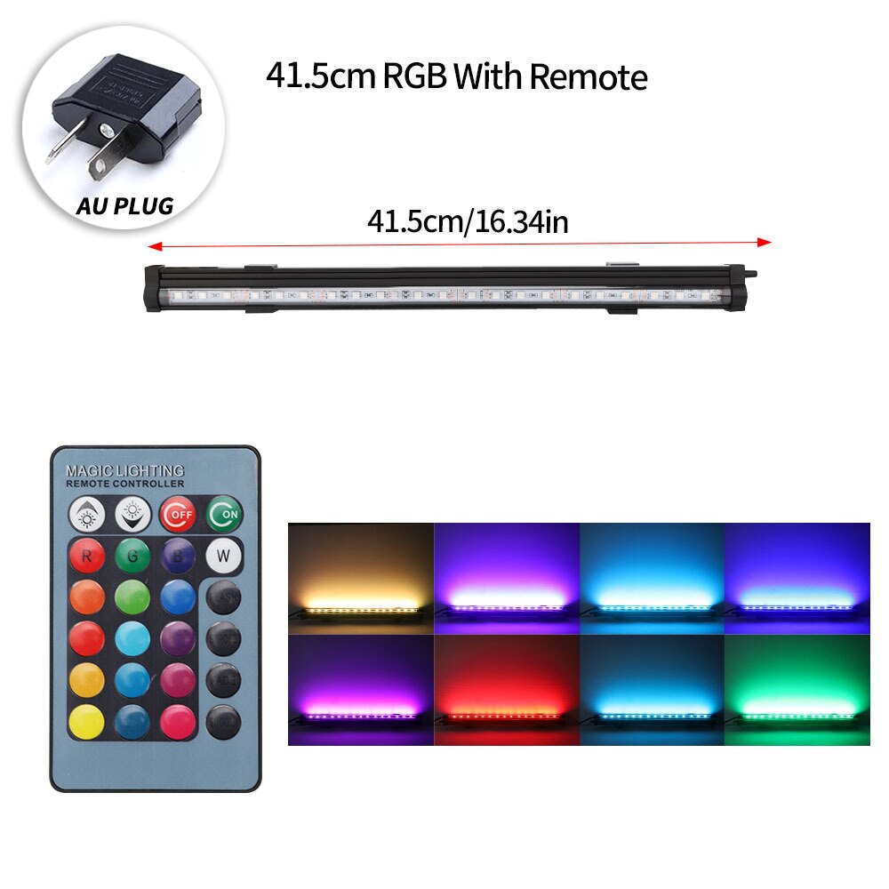 12-46CM 5050 RGB LED Aquarium Light Fish Tank Submersible Light Aquatic Air Bubble Oxygenation Lamp EU US Plug: SZD-A40RM-AU