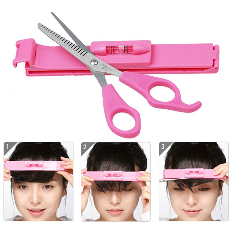 Vrouwen Meisjes Professionele Haar Snijden Leveler Pony Clipper Gids Gereedschap Set Thuis Diy Kappers Schaar Ruler Styling Kit