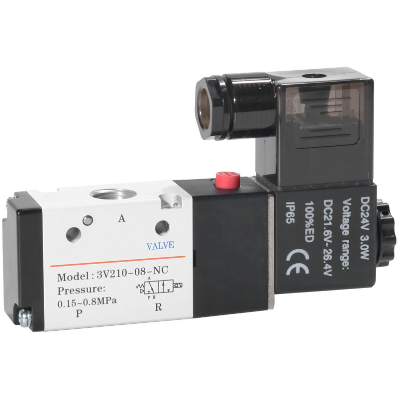 3 Hafen 2 POS 1/4 "BSP Luft Magnetventil 3V210-08 Mit LED Licht Stecker DC12V DC24V AC110V AC220V