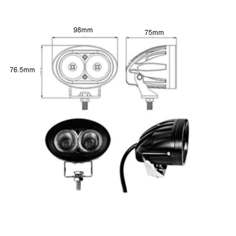 1PCS 20W Marine Spreader Light LED Deck Mast Light Spot Beam For Boat 12v-30v DC