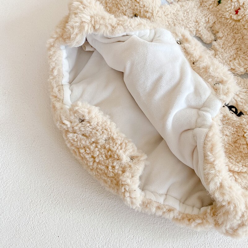 MILANCEL Winter Baby Clothes Christmas Boys Bodysuit Fur Baby One Piece Deer Embrodiery Infant Girls Outerwear